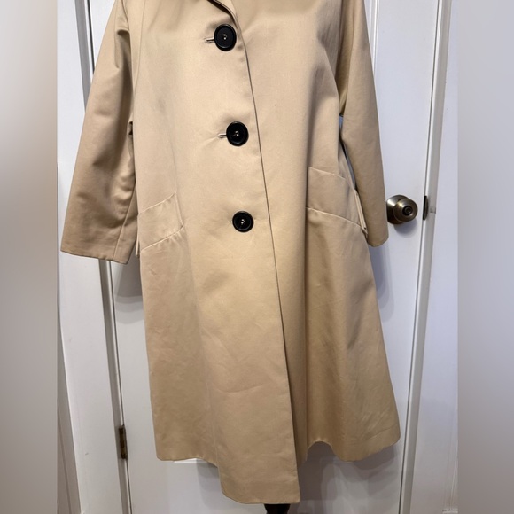 BARNEYS NEW YORK JACKET TRENCH COAT ITALY SIZE 38 4 TAN COTTON BUTTONS POCKETS - Picture 3 of 15